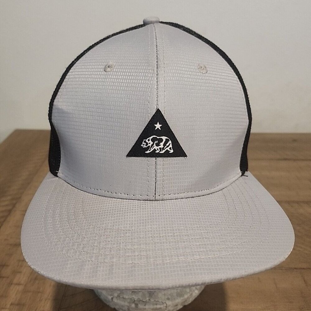 California Bear Snapback Hat Cali Trucker Cap Mesh Gray/White Head Case